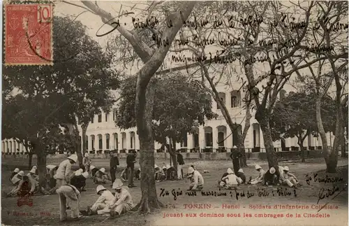 Tonkin - Hanoi - Soldats d infanterie Colonialeg -79852