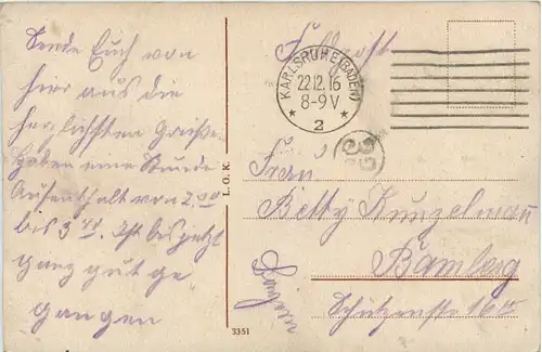 Karlsruhe, Kaiserplatz mit Kaiser Wilhelm-Denkmal -368386