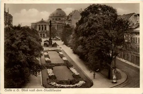 Halle a.S., Blick nach dem Stadttheater -367924