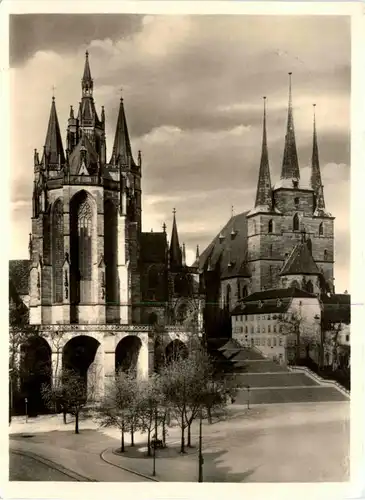 Erfurt, Dom und Severiekirche vom Friedrich-Wilhelm-Platz aus -367964