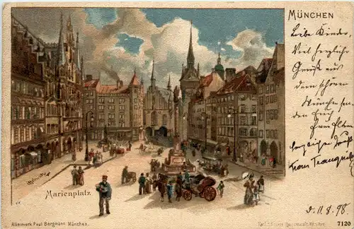 München - Marienplatz - Litho -95892