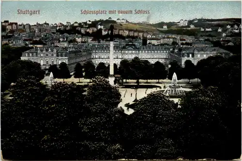 Stuttgart, Schlossplatz mit neuem Schloss -369868