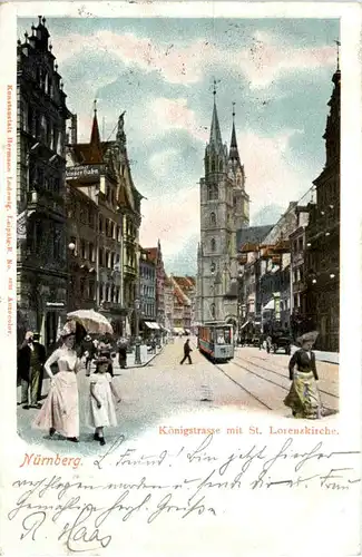 Nürnberg, Königstrasse mit St. Lorenzkirche -369066
