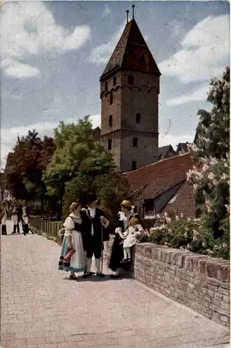 Ulm, Metzgerturm mit Stadtmauer -369070