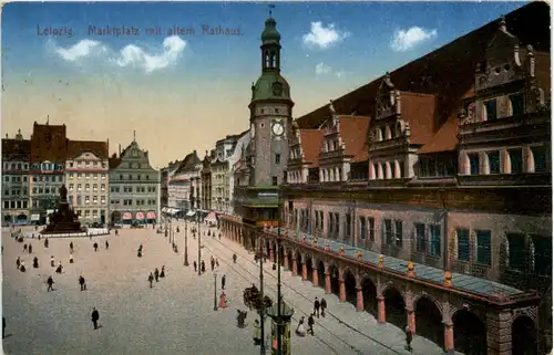 Leipzig, Marktplatz mit altem Rathaus -369130