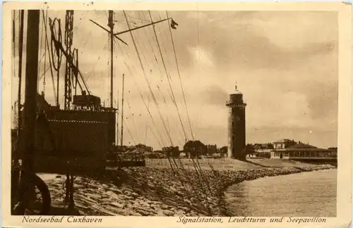 Cuxhaven, Signalstation, Leuchtturm und seepavillon -370732