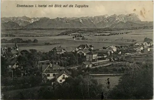 Ebenhausen i. Isartal mit Blick auf die Zugspitze -370768