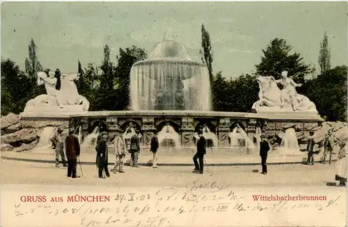 München, Grüsse, Wittelsbacherbrunnen -370282