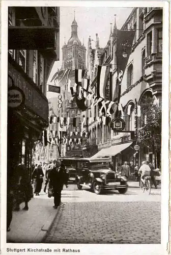 Stuttgart, Kirchstrasse mit Rathaus -370862