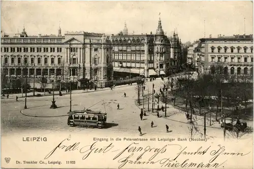 Leipzig, Eingang in die Petersstrasse mit Leipziger Bank -368760