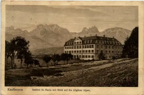 Kaufbeuren, Institut St. Maria mit Blick auf die Allgäuer Alpen -370946