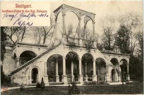 Stuttgart, Ruine in den Kgl. Anlagen -370844