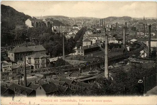 Elberfeld mit Schwebebahn, Total vom Westen gesehen -369420