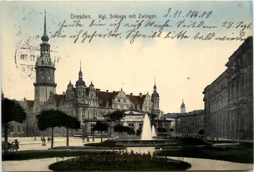 Dresden, Kgl. Schloss mit Zwinger -371204