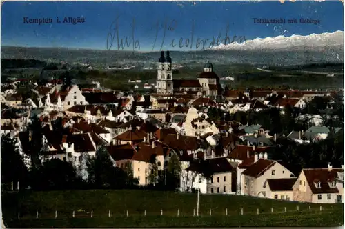 Kempten, Totalansicht mit Gebirge -369940