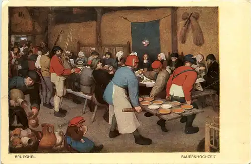Künstlerkarte Brueghel - Bauernhochzeit -100074