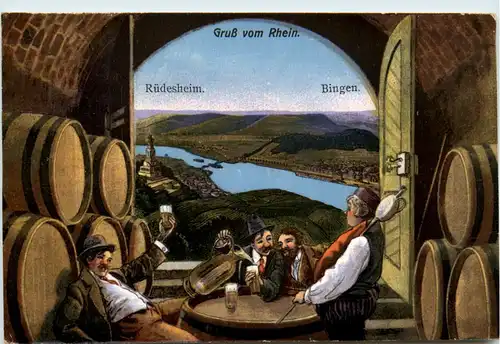 Gruss vom Rhein, Rüdesheim, Bingen -371644