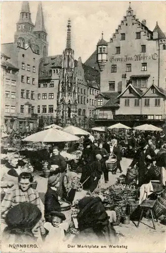 Nürnberg - Der Marktplatz am Werketag -100690