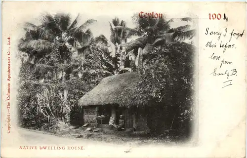 Ceylon - Native Dwelling House -101226