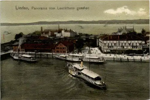 Lindau, Panorama vom Leuchtturm gesehen -371160