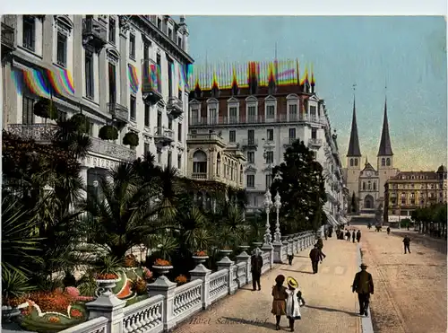 Luzern - Promenade vor dem Hotel Schweizerhof -101170