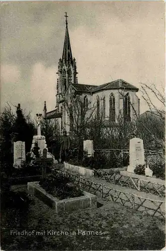 Friedhof mit Kirche in Pannes - Feldpost -102170