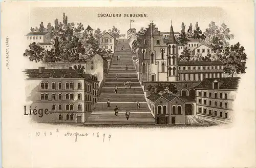 Liege - Escaliers de Bueren - Litho -102268