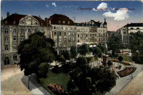 Chemnitz, Poststrasse mit Bekcer-Denkmal -371580