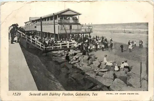 Galveston - Seawall with Bathing Pavilion -101228
