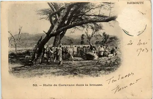 Djibouti - Halte de Caravane dans la brousse -98742