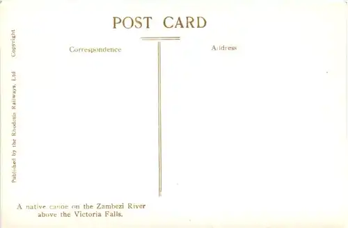 native Canoe on the Zambezi River Victoria Falls -98324