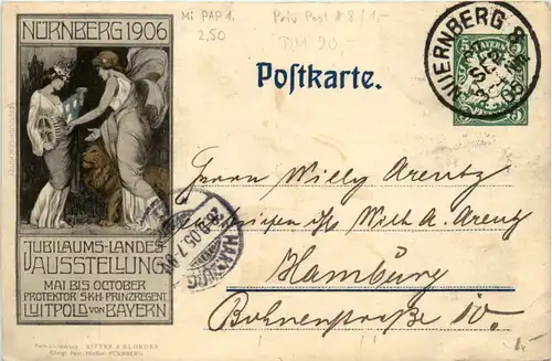 Nürnberg - Landesausstellung 1906 - Ganzsache -454854