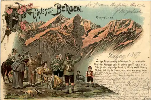 Gruss aus den Bergen - Carl Künzli - Litho -455174