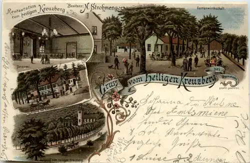 Gruss vom heiligen Kreuzberg bei Darmstadt - Litho -454920