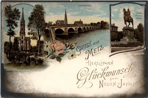 Gruss aus Metz - Litho - Neujahr -454748