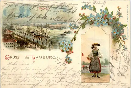 Gruss aus Hamburg - Litho -455048