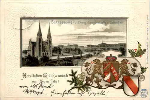 Strassburg - Neujahr - Prägekarte -454806