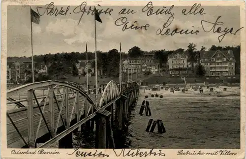 Ostseebad Bansin, Seebrücke mit Villen -372486