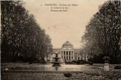 Wiesbaden, Kurhaus mit Weiher -359970