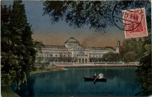 Wiesbaden, Neues Kurhaus mit Weiher -360010