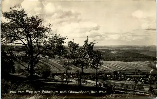 Blick vom Weg zum Fröbelturm nach Oberweissbach -372350