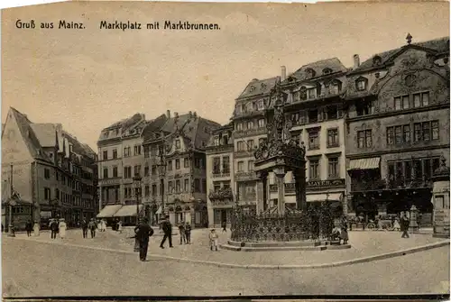 Mainz, Marktplatz mit Marktbrunnen -360626