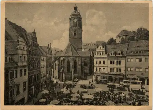 Meissen, Frauenkirche und Wochenmarkt am Hirschhaus -356796