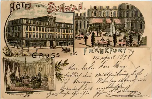 Frankfurt - Hotel zum Schwan - Litho -455082