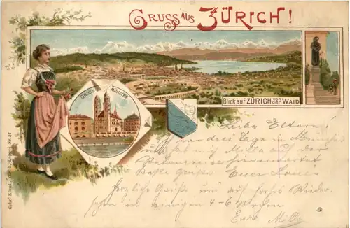 Gruss aus Zürich - Litho -455102