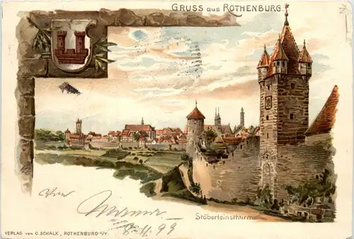 Gruss aus Rothenburg - Stöberleinsthurm - Litho -455122