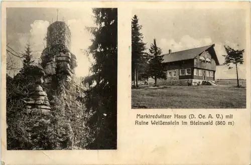 Marktredwitzer Haus mit Ruine Weissenstein im Steinwald -357150
