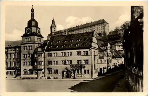 Rudolstadt, Rathaus mit Heidecksburg -372368