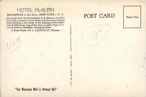 New York City - Hotel McAlpin -436340