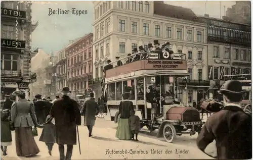 Berlin, Automobil-Omnibus Unter den Linden -374318